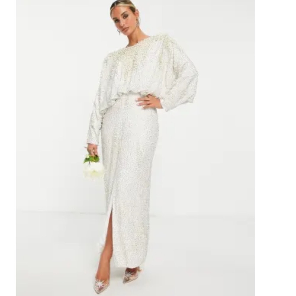 Bnwt Elegant White Maxi Dress with Slit